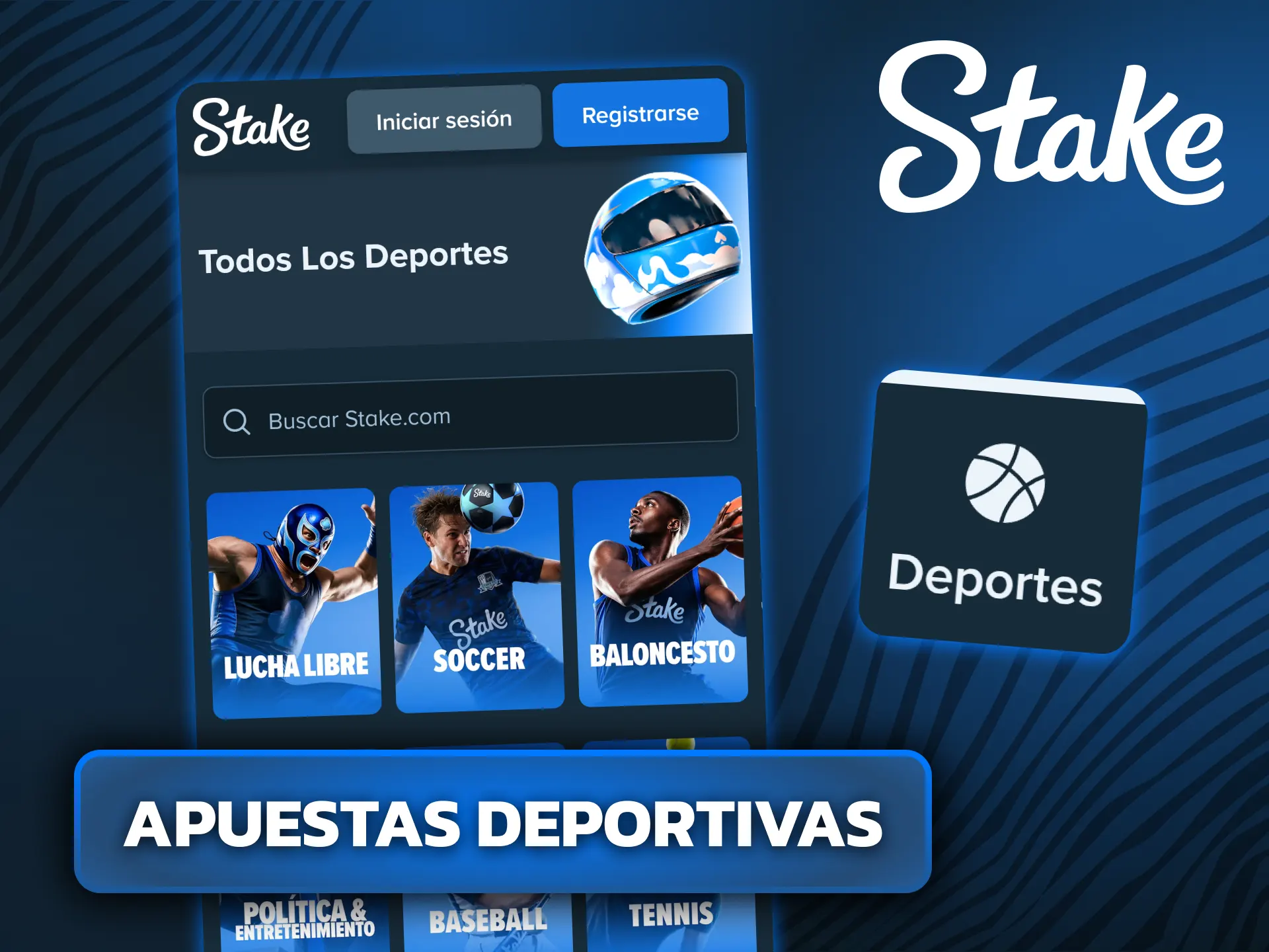 Realizá apuestas deportivas en vivo y previas desde la app de Stake.