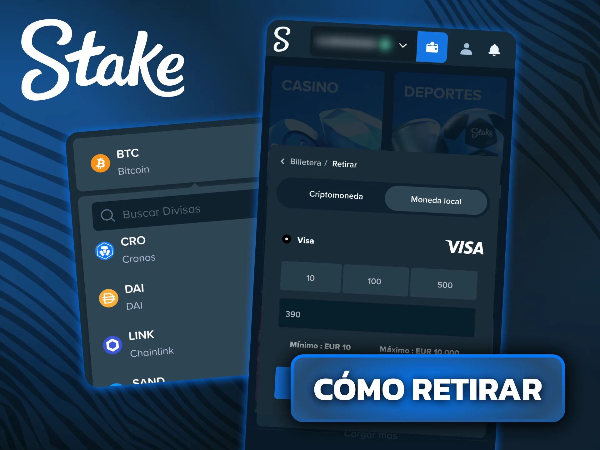 Solicitá el retiro de tus ganancias de forma segura desde la app de Stake.