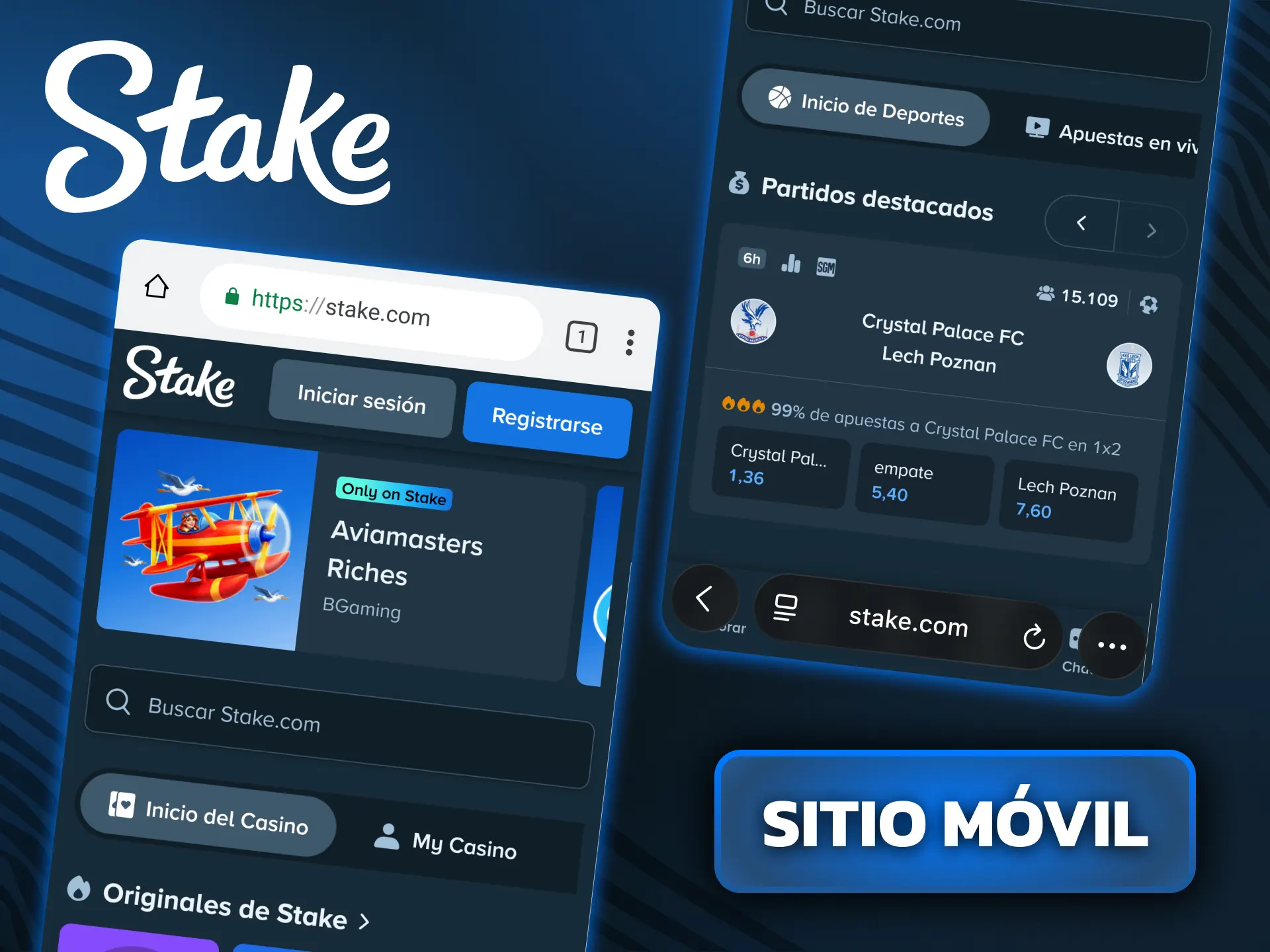 Disfrutá de la versión web móvil optimizada para cualquier navegador en Stake.