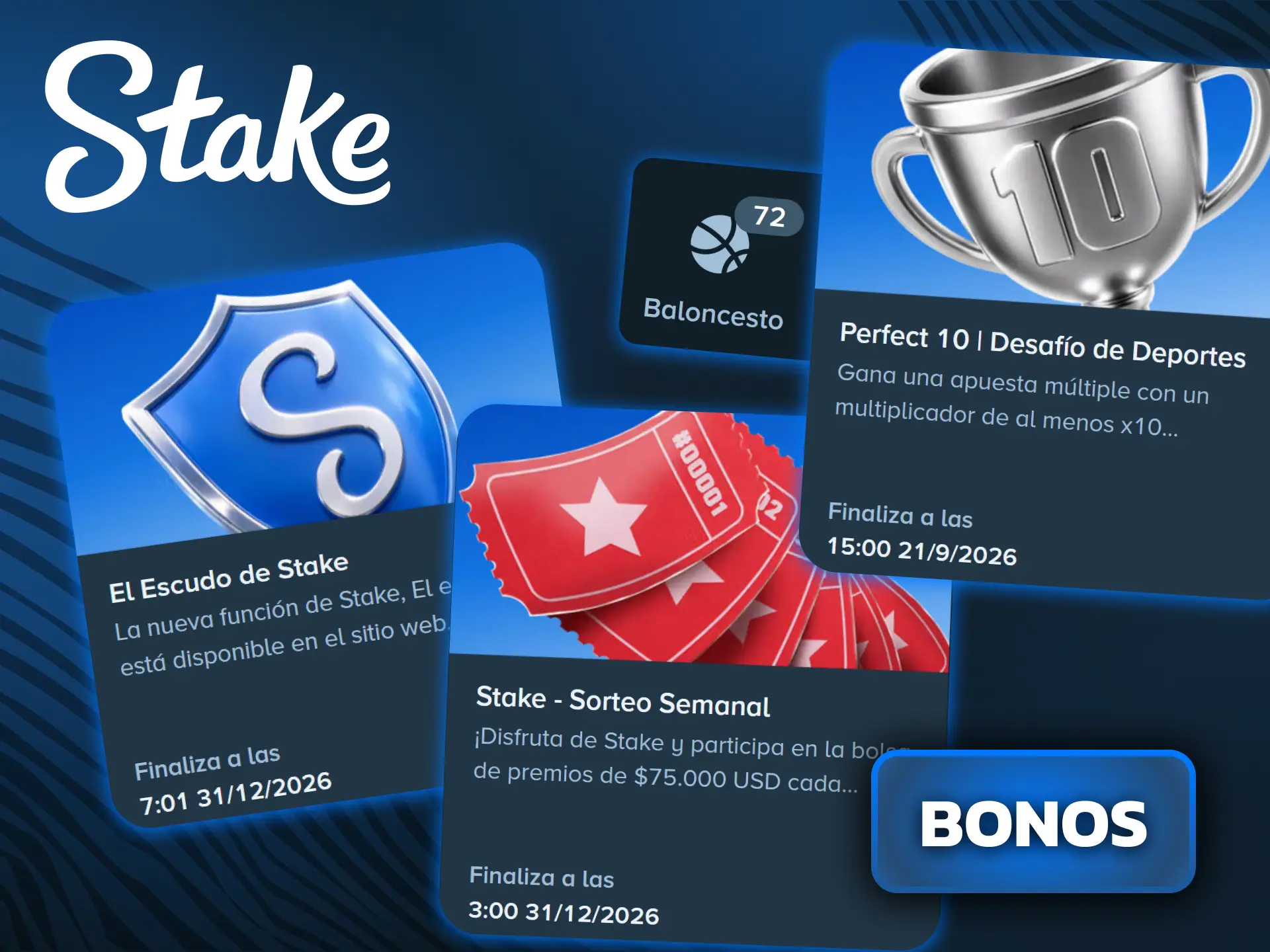 Activá tus bonificaciones para realizar apuestas en partidos de baloncesto en Stake.