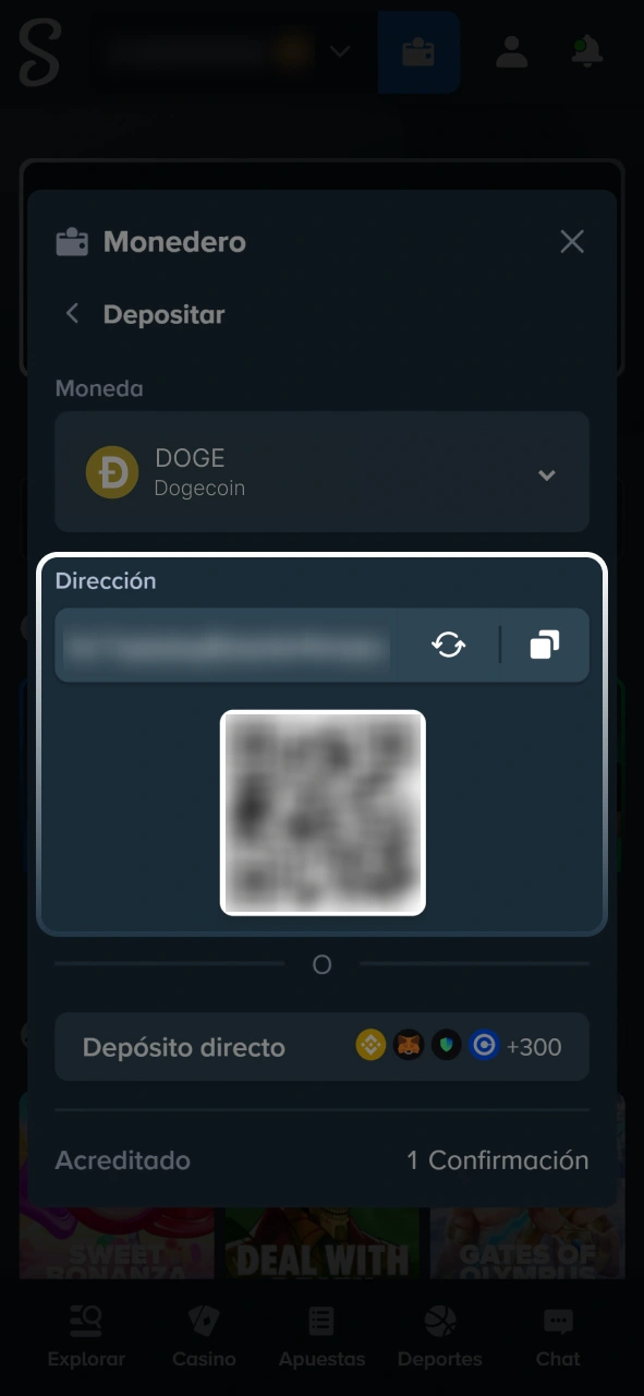 Recargá tu saldo para empezar a apostar en las mesas de blackjack en Stake.