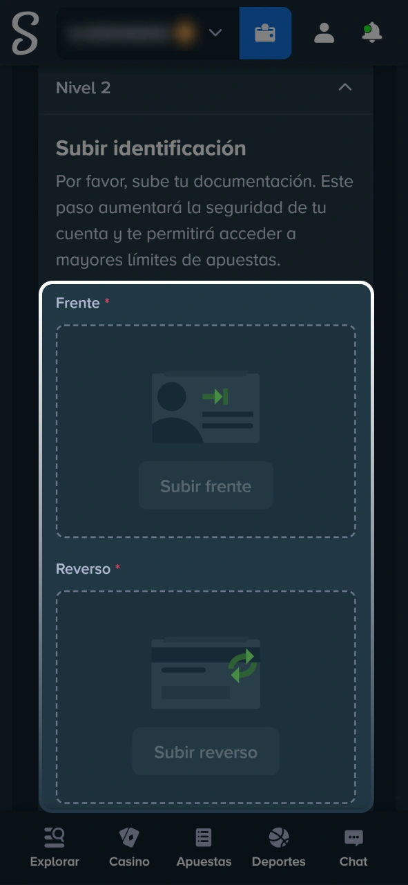 Completá la verificación de tu perfil para jugar sin límites en Stake.