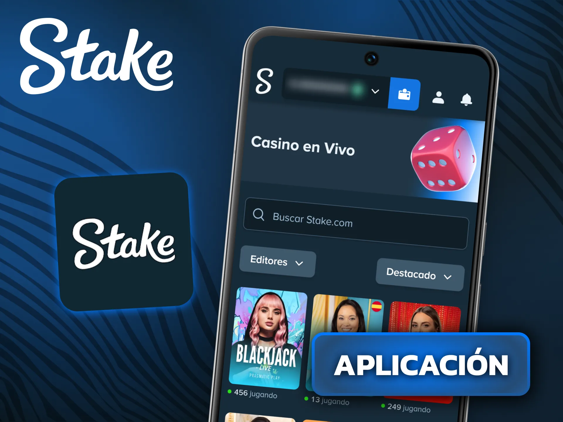 Accedé a las mesas con crupieres en vivo desde la app móvil de Stake.