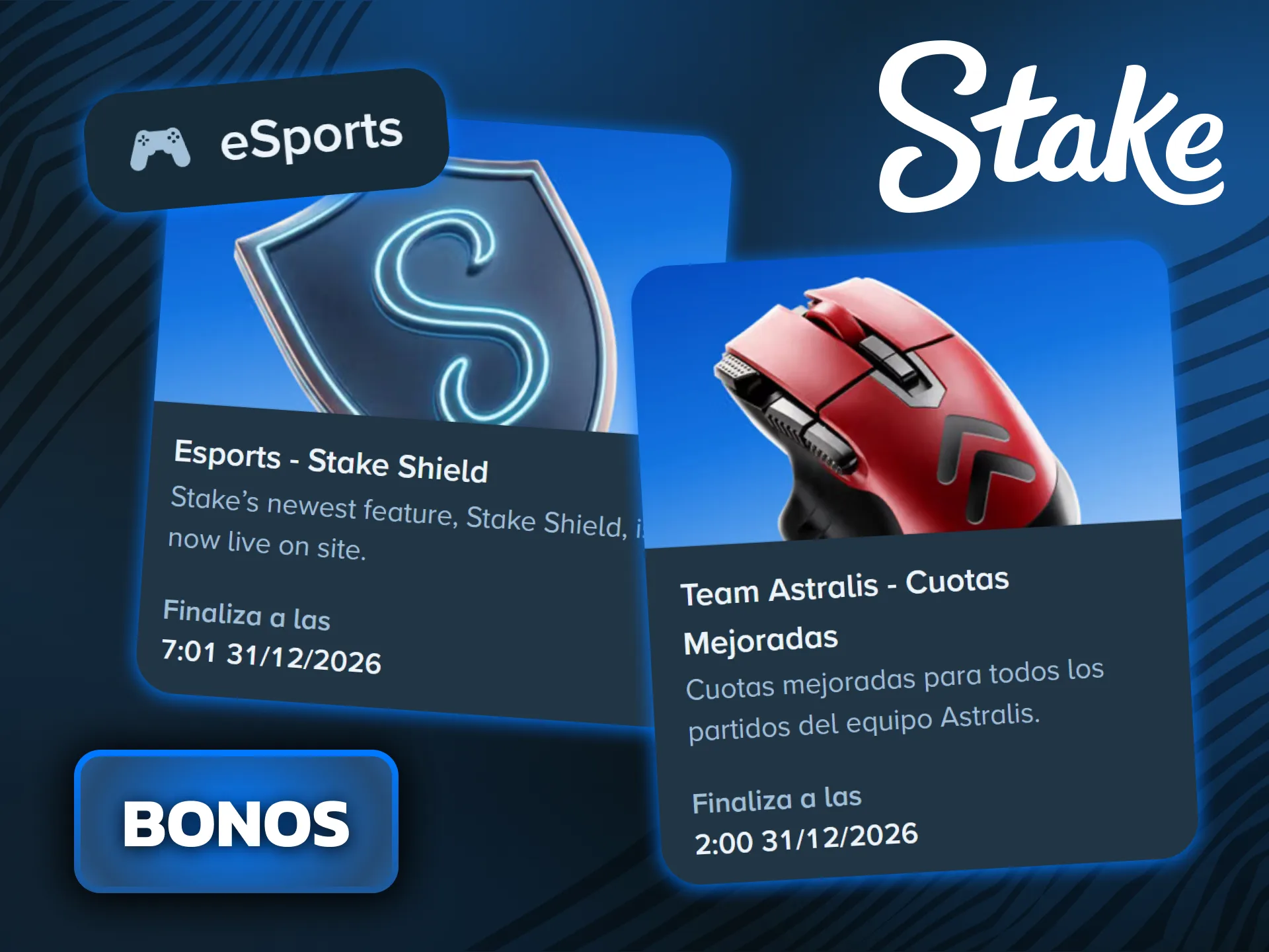 Activá tus bonificaciones para realizar apuestas en torneos de eSports en Stake.