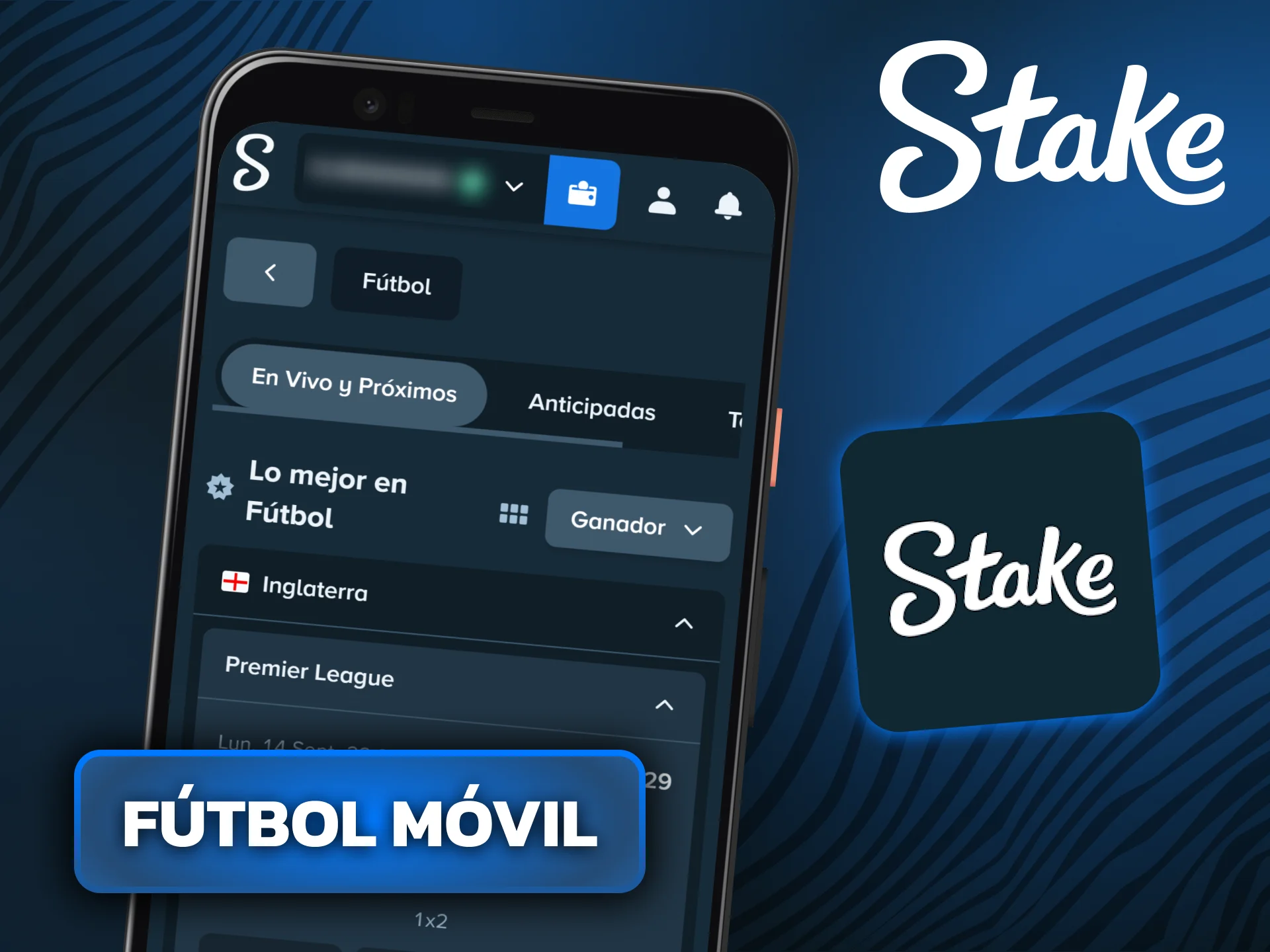 Apostá en encuentros de fútbol directamente desde la app móvil de Stake.
