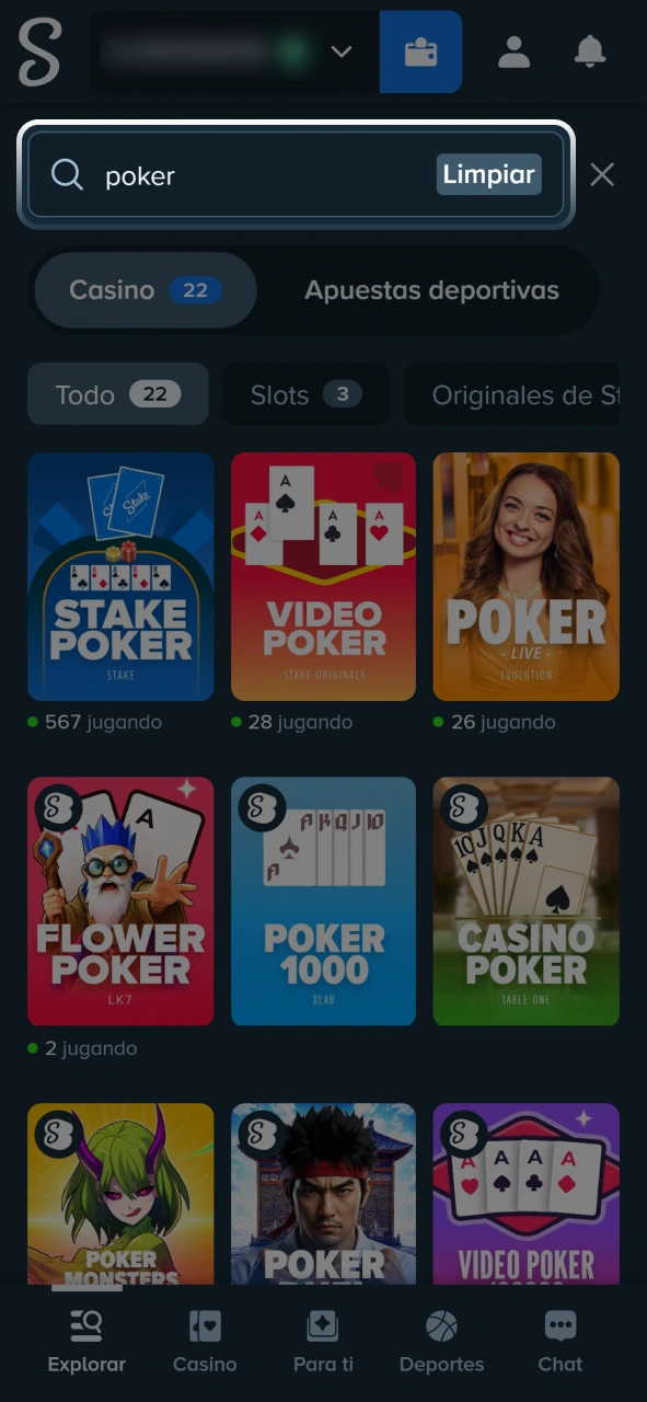 Explorá la sección de póker y descubrí todas las mesas disponibles en Stake.