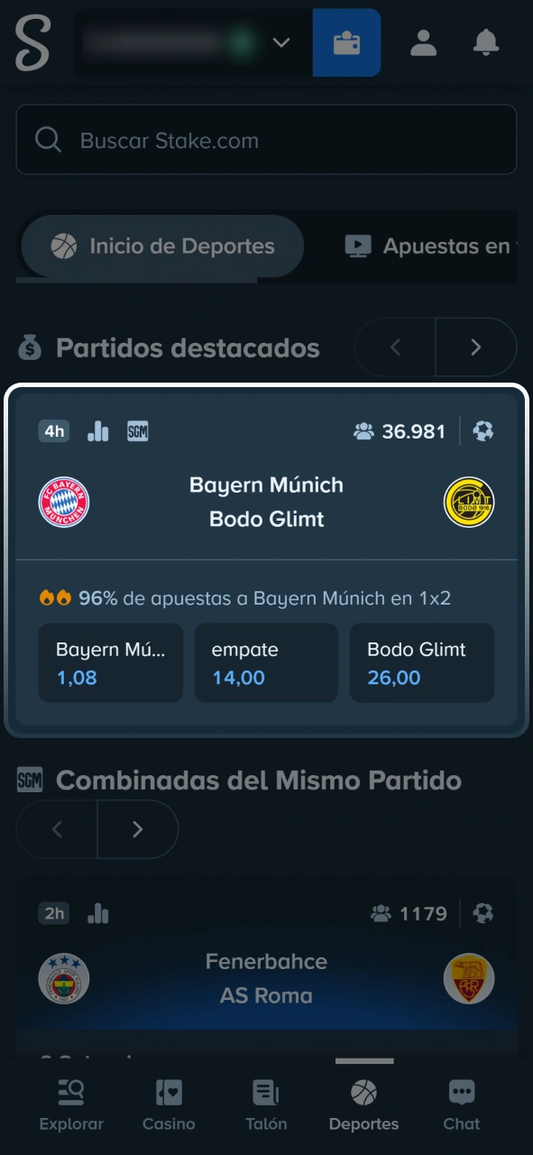 Seleccioná el mercado de apuestas ideal para tu pronóstico en Stake.