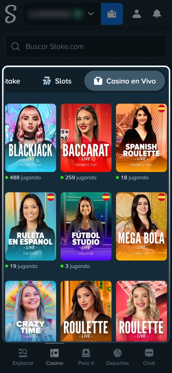 Elegí los juegos participantes para cumplir las condiciones de la promoción en Stake.