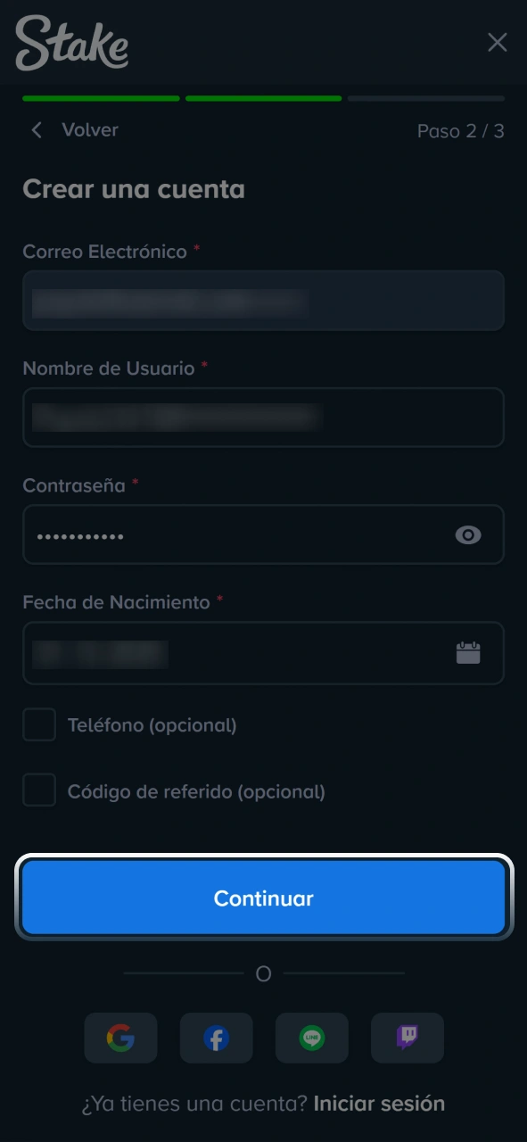 Entrá a tu cuenta para acceder a los bonos de apuestas deportivas en Stake.