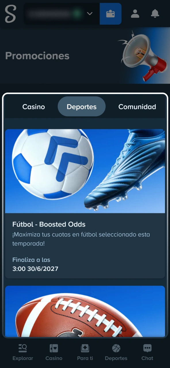 Revisá el catálogo de promociones deportivas activas en Stake.