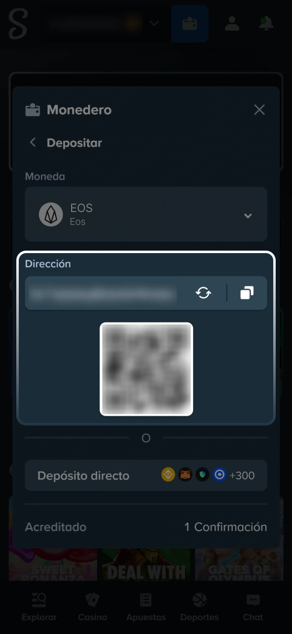 Recargá tu saldo para colocar tus fichas en la rueda de la ruleta en Stake.