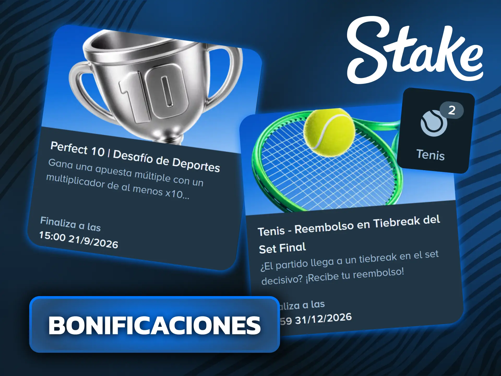 Activá tus bonos de apuestas para los mejores partidos de tenis en Stake.