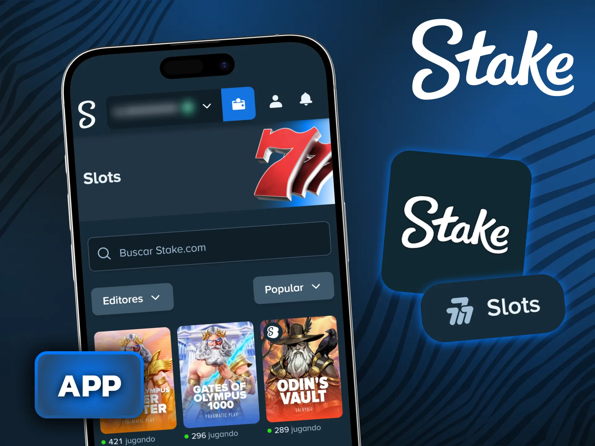 Jugá a tus tragaperras favoritas desde la aplicación móvil de Stake.